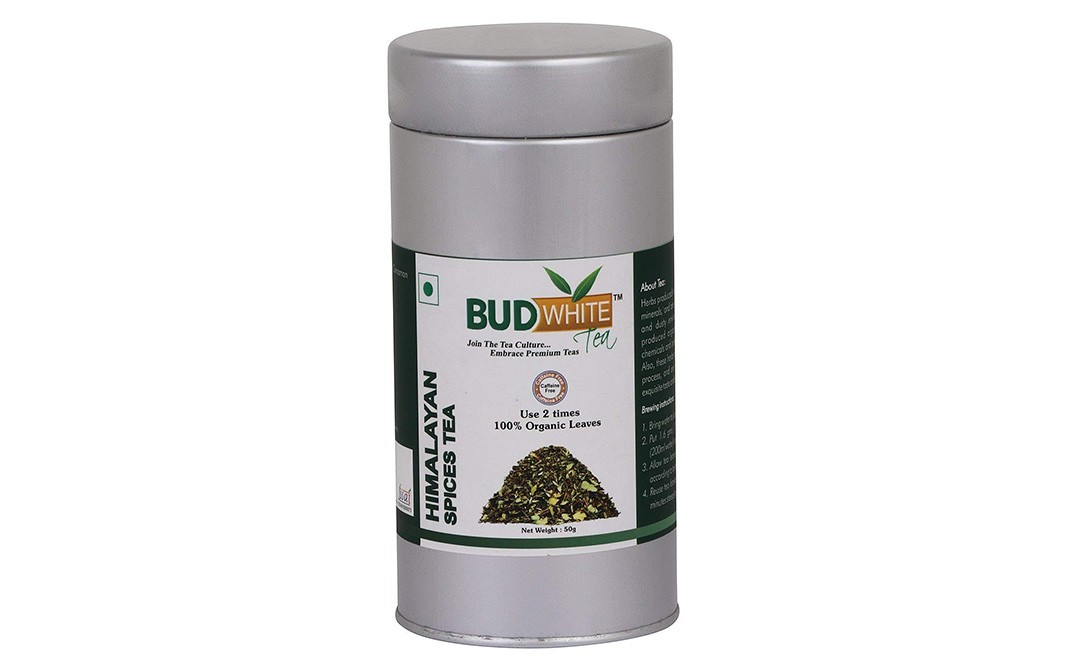 Bud White Himalayan Spices Tea   Tin  50 grams